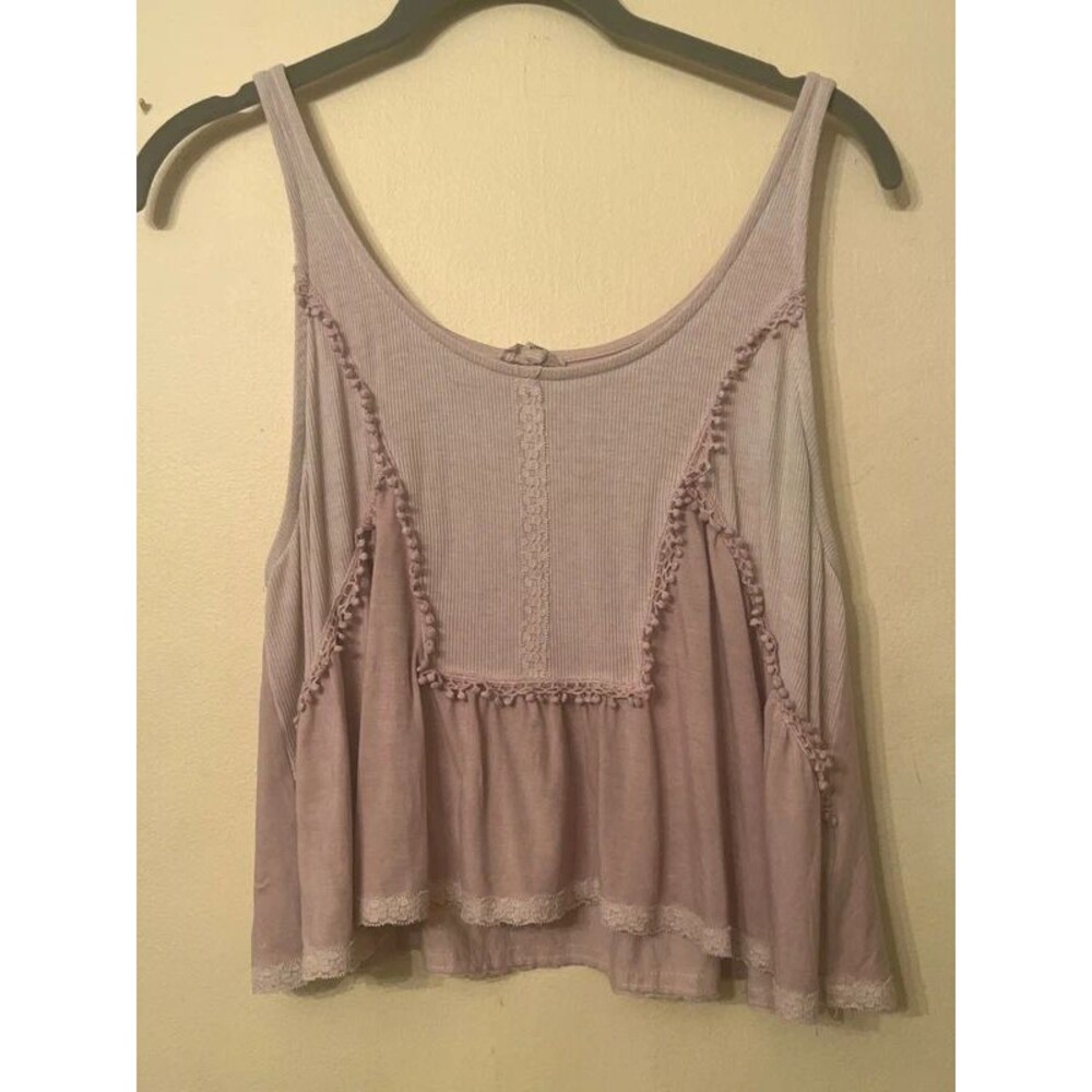 Pol top pol tank top longer crop length womens size small mineral washed mauve